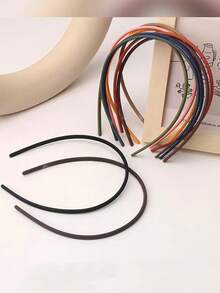 10pcs/1pc Women's Matte Ultra-Thin Toothed Black Hairband, Minimalist Style, Fashionable Versatile High-End Solid Color Hair Accessory, Suitable For Daily Wear, Going Out, Face Washing And Makeup - Multicolor - View 3