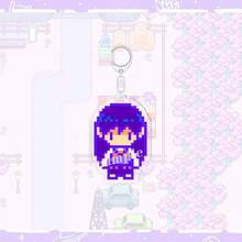 Gantungan Kunci Karakter Pixel OMORI, Liontin Perangkat Game, Aksesori Portabel Bergaya yang Dapat Dikoleksi - Coffee Brown - View 5