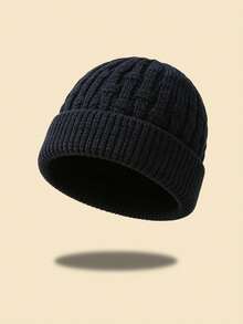 1pc/2pcs/3pcs Men's Solid Color Warm Knit Beanie, Multiple Colors Available, Suitable For Winter Daily Outdoor Wear - Multicolor - View 17
