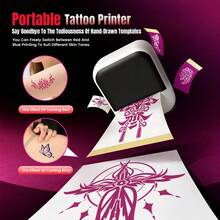 ORICO Desktop Thermal Label Printer,Mini Tattoo Transfer Machine,Designed For Temporary Tattoo Transfers And Practicing Hand,With30 Pcs Red Paper,Drawn Tattoo Designs-An Excellent Tool For Tattoo Artists And Enthusiasts Alike. - C50+30 Sheets Of Red Tattoo Paper+1 Label Paper - View 2