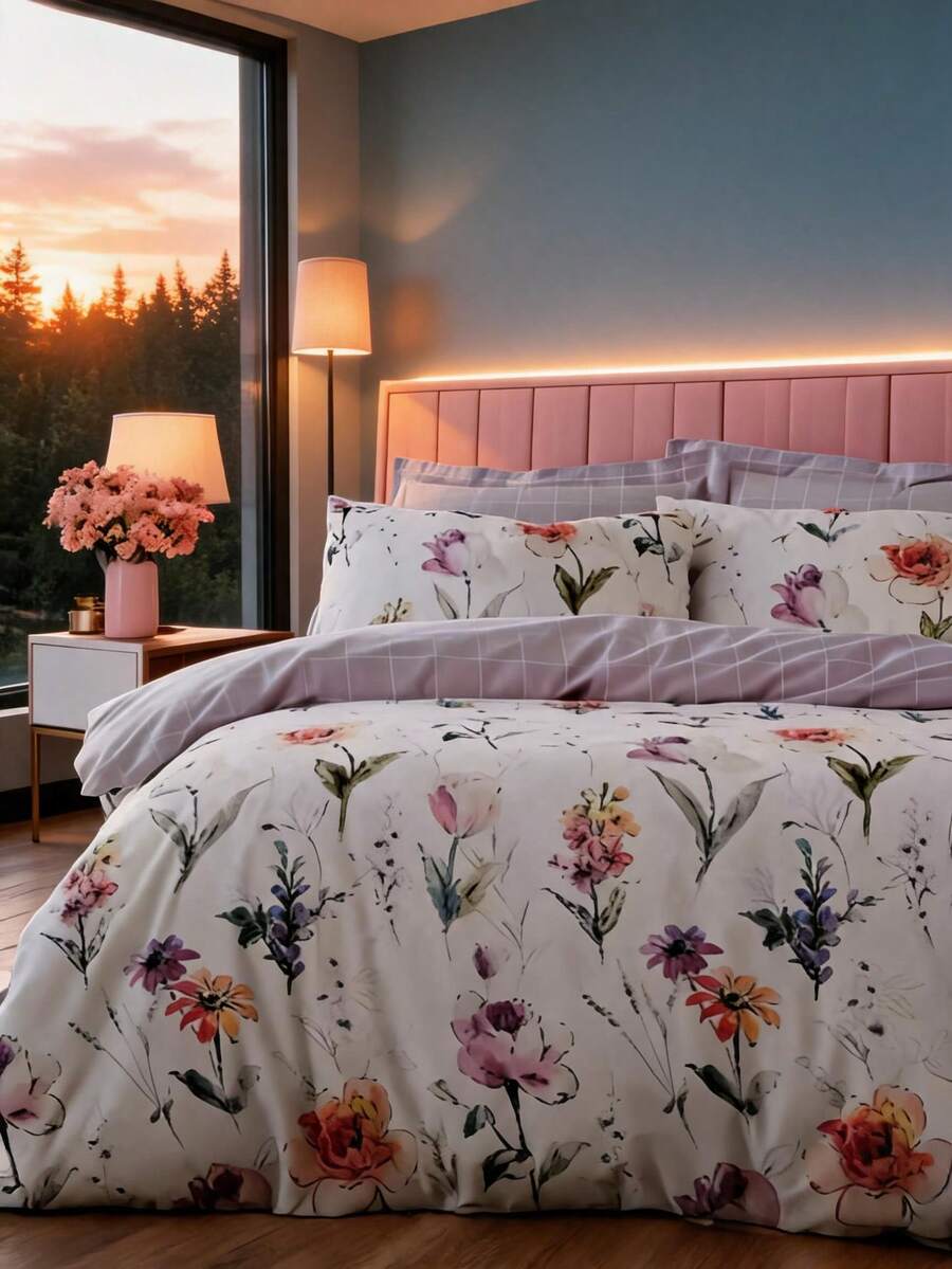 Always Home- Duvet Set - Cozy Set With Pillow - Multicolor - View 1