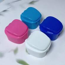 1pc Denture Care Cleaning Box, Denture Cleaning And Storage Container With Mesh, Denture Bath Box With Filter, Plastic Cleaning Box - Multicolor - View 9
