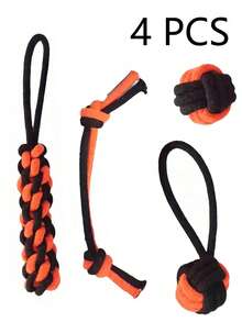 3/4/7 Piece Halloween, Halloween Toys, Dog Rope Chew Toy Set, Rope Chew Toys, Puppy Interactive, Puppy Teething, Cleaning, Puppy Training Teeth, Machine Washable, Ultra Durable, Great For Agility Training, Pulling - Multicolor - View 13