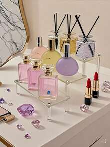 1pc Acrylic Display Stand 3-Tier Perfume Storage Display Rack And Multi-Functional Cupcake Stand, Figure Display Stand, Party Dessert Stand, For Decoration And Storage - Transparent - View 6