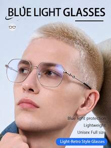 Blue Light Filtering Glasses, Subtle Vintage Style; Designed To Filter Blue Light Emitted From Screens. Includes Glasses Case. Ideal For Office, Study Or Creating A Look. - Glasses [Light Vintage Style] - View 5
