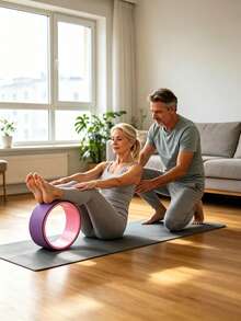 Dual Color Anti-Slip Yoga Wheel, Thick Hard Inner Ring, Pressure Resistant, Yoga Back Bend & Pilates Spine Relief Fitness Tool - Multicolor - View 3