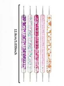 15Pcs Nail Art Brush Set, Multi Function Nail Drawing Liner Painting Carving Tools For Nail Decoration - Multicolor - View 8