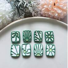 Fresh Art Deco vintage blomformad polymerlerestans, ihålig inlagd mönsterstans, DIY-verktyg för handgjorda örhängen, hängen och broscher, kompatibel med polymerlera, 3D-printad, ren skärning, handgjord smyckes- och blom-DIY-hantverkstillbehör - Geometrisk - Visa 3