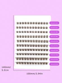 120 Clusters Brown Cat Eye Dense DIY Eyelashes, Segmented 3D Fluffy Curly Eyelash Extensions 8/16mm, Lightweight Comfortable Faux Mink Hair For Daily Home Makeup - D - View 8