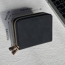 Women's Lightweight Fashion Card Holder Wallet, Suitable For Daily Use, Dual Zipper Mini Wallet, Card Holder Wallet - Multicolor - View 2