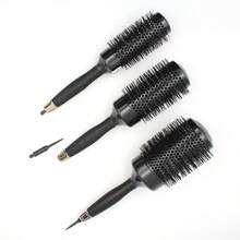 Round Brush Black Heat Conduction Hairbrush Comb For Home Salon Hair Design For Man Woman Blow Drying Curling - Black - View 3