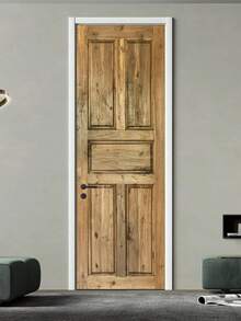 2pcs Wooden Pattern Door Stickers, Home Decor, Spring Decoration Project Refresh Your Home, Rama Decorative Stickers Gift Birthday Graduation - Multicolor - View 6