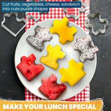 4Pcs Christmas Puzzle Shaped Cookie Cutters Set, Stainless Steel Interlocking Biscuit Molds For Xmas Party DIY Baking Fondant Fruit Chocolate Cake Decorating And Clay Craft Making - View 6
