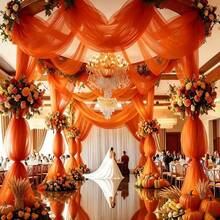 1pc Romantic 393 Inch Deep Orange Tulle Fabric, Long Solid Color Tulle Curtain, 100% Polyester Fabric, Multi-Purpose Party Backdrop, Suitable For Wedding Arch, Home Decor, Wedding Arch Backdrop, Baby Shower Decor, Purple Arch Fabric, Home Decor, Birthday Wedding Party - Dark Orange - View 11