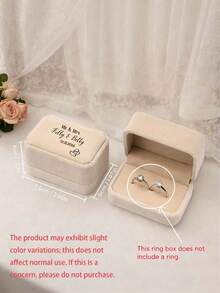 New Personalized Wedding Ring Box, Engagement Ring Box, Proposal Ring Box, Modern Ring Box, Anniversary Gift, With Customized Display Stand And Velvet Lining, Holds 2 Rings, Suitable For Wedding, Engagement And Proposal Occasions To Store Jewelry - Multicolor - View 3