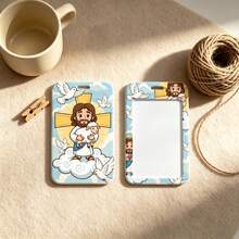 1 Piece Cute Jesus Lamb Dove Lanyard With ID Card Holder, Christian Cartoon Badge Holder For Work School Office, Lovely Gift For Believers - Multicolor - View 3