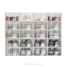 White PP ABS Foldable Shoe Storage Boxes 20 Pack Transparent Lid Stackable Organizer For Shoes Sundries Bedroom Porch - White - View 4