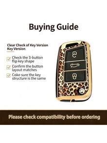 2PCS New Leopard Print TPU Soft Shell Car Key Cover + Leopard Print Leather Rope Keychain, Multiple Styles Available, Suitable For Various Scenarios, Minimalist Business Style, Scratch-Resistant, Anti-Drop + 0.1mm Ultra-Thin Ultra-Quiet | 3-Button Folding Precise Fit For Compatible Models (Includes Installation Screwdriver), Anti-Drop, Wear-Resistant, Portable Design, 360° Signal Protection, Anti-Fingerprint Coating, Long-Lasting Like New [Please Check Detail Page For Compatible Models] - Leopard Print #10 - View 4