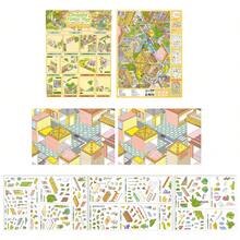 New Large Upgraded 3D Stereoscopic Scene Stickers, Miniature House Diorama Stickers, Adult Planner Stickers, DIY Handmade Stickers, Suitable For Halloween, Easter, Christmas - Multicolor - View 8