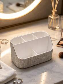 Kệ đựng mỹ phẩm nhiều ngăn đính đá rhinestone sang trọng, giá để cọ trang điểm để bàn có ngăn kéo, kệ lưu trữ mỹ phẩm phân ngăn đa năng, thiết kế đá rhinestone lấp lánh cho bàn trang điểm đựng son môi, chì kẻ mày, bông phấn, dung tích lớn phân loại gọn gàng, vẻ ngoài đính đá bling tinh tế, trang trí bàn trang điểm phòng ngủ, quà tặng nữ tính, có thể đựng cọ trang điểm, kẹp mi, phấn mắt, trang sức và vật dụng nhỏ, chống bụi và ngăn nắp, phong cách Ins - Nhiều màu - Xem 11