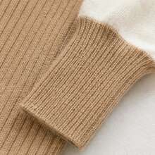 Tween Girl Tween Girl Knitted Sweater, Bow Decor, Ribbed Short Sleeve Pullover, Casual Campus Style Top For Autumn/Winter, 8-12 Years - Multicolor - View 6