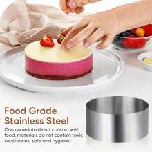 1PC Round Cake Ring Mold, Stainless Steel 3.94 Inch Dessert Mousse Mold, Cooking Ring, Tuna Tartare Mold - View 3