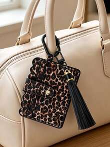 PU Card Holder Keychain With Tassel,Multi Slots Id Credit Card Wallet Bag Charm,Portable Id Card Coin Purse,Bank Card Holder,Fashion Accessories - Multicolor - View 3