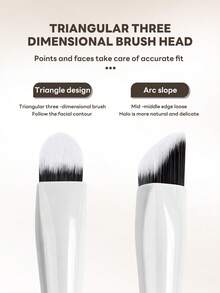 MAANGE 1pc Professional Triangular Highlighter Brush, Angled Makeup Brush, Concealer Brush, Face Brush, Contour Brush, Detail Brush, Makeup Tool For Daily Makeup, Suitable For Liquid Cosmetics, Travel Essential Makeup Accessory, Ideal Gift For Girls - Multicolor - View 2