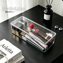 1pc Multi-Functional Desktop Cosmetic Storage Box, Colorful Ball Convenient Opening Handle, Thickened High-Transparency Dust-Proof Design, Freely Stackable Combination, Home Vanity Storage For Cotton Pads, Cotton Swabs, Lipsticks, Makeup Tools, Neat Storage Organizer - View 20