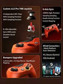 GAMESIR Nine-Tailed Fox 8K Symmetrical Wired Gaming Controller 8000Hz Polling Rate FPS Switch 2 PC Steam - View 4