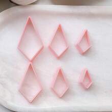 Slender Rhombus Cone Pattern Polymer Clay Cutter, Long Rhombus Shape Clay Cutter With Pointed Top And Wide Bottom, DIY Handmade Earring Pendant Brooch Making Tool, Compatible With Polymer Clay, 3D Printed, Clean Cut, Handmade Jewelry Floral DIY Craft Accessories - Geometric - View 6