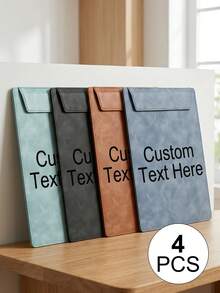 [Custom] A4/A5/A6/A7 Leather Clipboard Set | Customizable Name + Multiple Colors | Hard Clipboard + Loose-Leaf Binder + File Folder | Suitable For Office Meetings, File Organization, Back To School, Exam Storage | Personalized Gift, For Teacher - Leather Folder (multi-color) - View 30