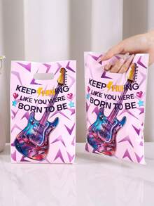 10/20/50pcs Kantong Kado Motif Sepeda Lavender dengan Pegangan, Kantong Permen Motif Bunga Ungu, Kemasan Kado Plastik untuk Ulang Tahun - MultiWarna - View 6