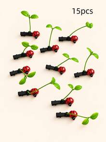 5/15/30pcs Seven-Star Ladybug Sprout Hair Clips, Cute Sprout Design, Fun Cartoon Plant Style, Suitable For Electronic Music Parties, Holiday Gatherings - Multicolor - View 6