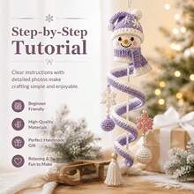 1 Set Spiral Snowman Crochet DIY Kit, Designed For Beginners, Easy To Start. Handmade Knitting, Full Of Fun. Includes Detailed English Instructions And Step-By-Step Video Tutorials, One Step At A Time, Even Beginners Can Complete. Suitable For Birthday, Valentine's Day, Mother's Day, Christmas, Halloween, Back To School, Ramadan And Other Holidays, An Ideal Gift Choice Filled With Heart. - C-Multicolor Set - View 6