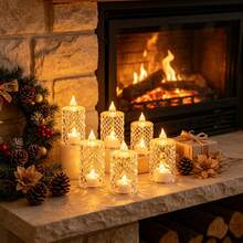 8Pcs Large Diamond-Pattern LED Crystal Candle. This Tea Light Is Perfect For Bedroom Decor During The Autumn And Winter Seasons. Y2K-Style Night Light. It Is Also Suitable For Halloween And Christmas Parties, Or As A Small Gift Or Toy. - Diamond-shaped Candle - View 7