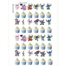 Set Hiasan Kue Ulang Tahun Stitch dan Scump, Hiasan Kue Karakter Kartun dan Tusuk Cupcake untuk Dekorasi Meja Hidangan Penutup Pesta Ulang Tahun - View 6