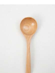 OCE Natural Beech Wood Wide Dinner Spoon, Solid Wood Table Spoon, Smooth Wooden Utensil For Home Kitchen - View 8