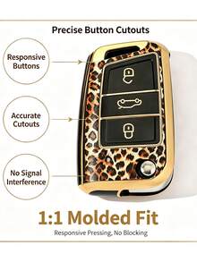 2PCS New Leopard Print TPU Soft Shell Car Key Cover + Leopard Print Leather Rope Keychain, Multiple Styles Available, Suitable For Various Scenarios, Minimalist Business Style, Scratch-Resistant, Anti-Drop + 0.1mm Ultra-Thin Ultra-Quiet | 3-Button Folding Precise Fit For Compatible Models (Includes Installation Screwdriver), Anti-Drop, Wear-Resistant, Portable Design, 360° Signal Protection, Anti-Fingerprint Coating, Long-Lasting Like New [Please Check Detail Page For Compatible Models] - Leopard Print #10 - View 6
