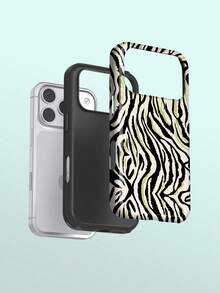 KOOLIFE Modern Zebra Pattern, Chic And Stylish Phone Case, Compatible With IPhone 18Pro Max, 17 Pro Max, 16 Pro Max, 15 Pro Max, 14, 13, 12, 11 - Cream Green Zebra Print - View 4