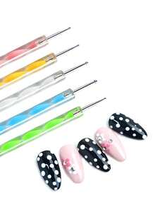 Nail Art Dotting Liner Pen Kit 15Pcs, Dual Purpose Pens For Nail Fine Painting And Rhinestone Placement - Multicolor - View 3