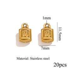 20-Piece Set Of 304 Stainless Steel 18K Gold-Plated Fashionable Star, Moon, And Geometric Pendants For DIY Necklace, Bracelet, And Jewelry Making - 1 Pendant - View 14