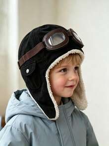Children's Lei Feng Hat, Autumn/Winter Thermal Lined, Cartoon Popular Fashion Kids Aviator Hat - Multicolor - View 3
