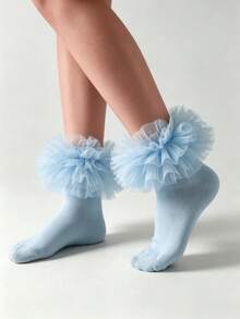 1 Pair Of Soft Ankle Socks, Suitable For Teenagers, Suitable For Easter, Dance, Homecoming, Wedding Party And Daily Wear. - Multicolor - View 5