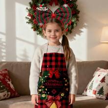 5 Packs Kids Apron With Cute Christmas Pattern Design For Girls Boys, Children Art Painting Aprons Kitchen Classroom Cooking Baking , DIY Party - Multicolor - View 8