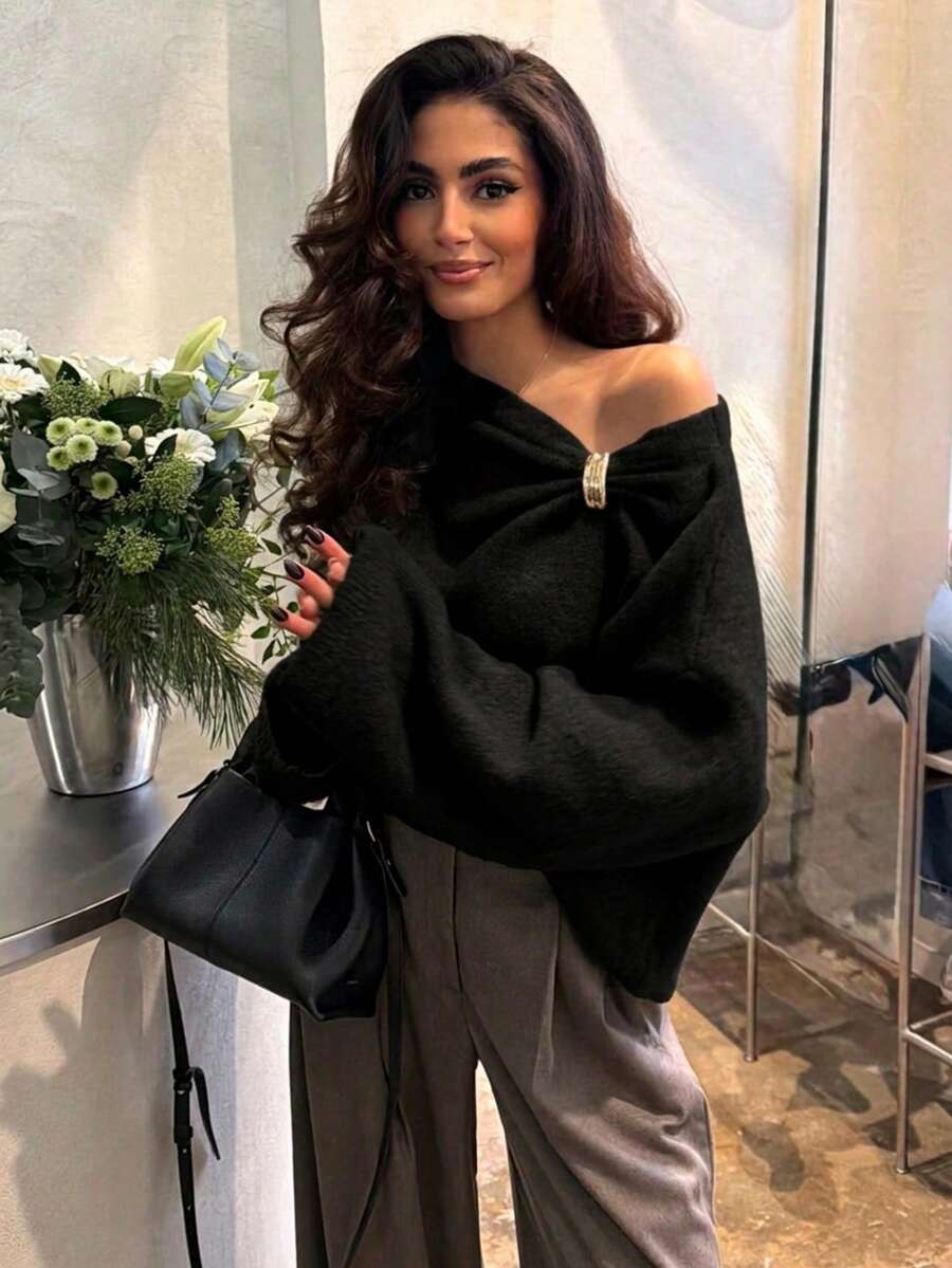 Women's Metal Accessories Sweater Fashion Autumn/Winter - Color - View 1