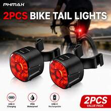 1pc/2PCS Bicycle Rear Light Set, 6 Lighting Modes, USB-C Rechargeable Bicycle Tail Light, IP66 Waterproof, Suitable For Mountain Bike, Bicycle, Skateboard, Etc. - Multicolor - View 11