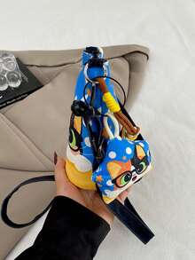 1 buah Tas Tangan Anak Laki-laki dan Perempuan Motif Kartun Bahan Nilon Penutup Magnet Lucu Tas Selempang Cocok untuk Semua Musim Penggunaan Sehari-hari Dengan Liontin - A - View 5