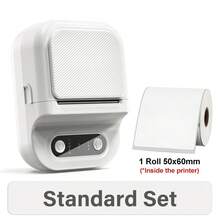 Mini impresora térmica de etiquetas, compatible con anchos de 12-57 mm, papel autoadhesivo, impresora portátil sin tinta, Bluetooth, creador de etiquetas y pegatinas - Multicolor - Ver 15