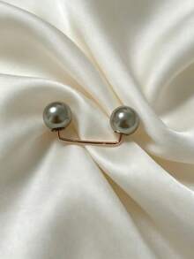 1pc/2pcs/3pcs Faux Pearl Brooch Pin, Chest Anti-Glare Pin Buckle, Pants Length Adjuster, Jeans Hem Fixing Clip, Suitable For Clothing, Tie Adjustment And Anti-Slip, Perfect For Apparel And Holiday Outfits - 3pcs - View 10
